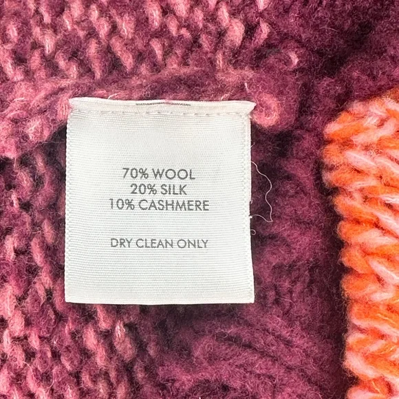 White + Warren Size S Cashmere/Wool-Silk Blend Colorful Striped Women's Sweater - Picture 11 of 11